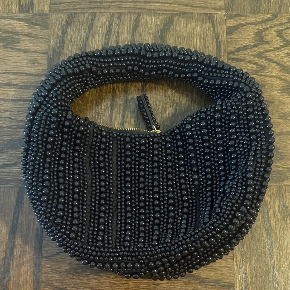 Maeve Black Beaded Satchel